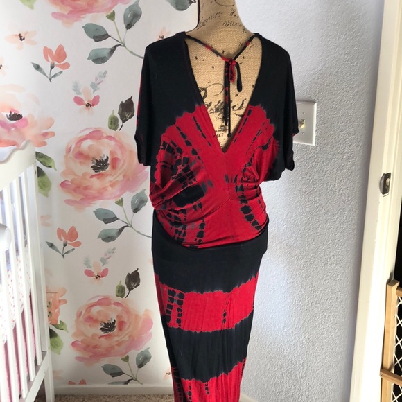 black tie dye maxi dress